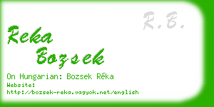reka bozsek business card